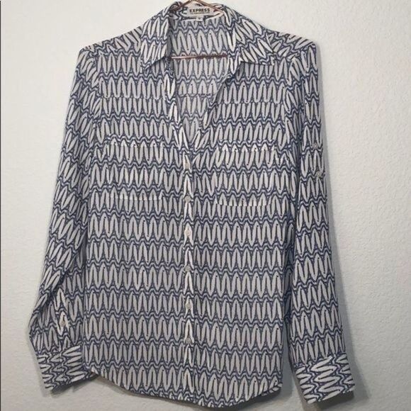 Express Eiffel Tower Button Down Top Like New XS 20A - Picture 8 of 8